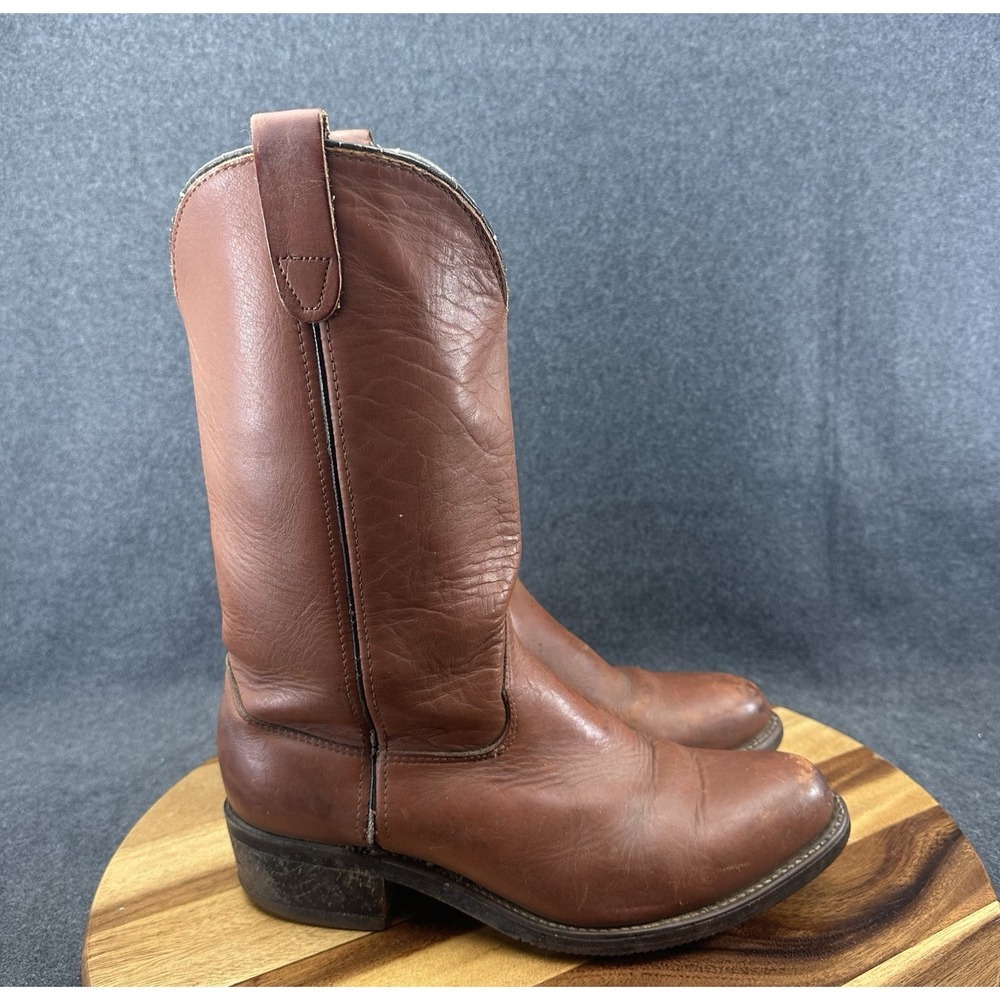Vintage 70s Brown Mens Leather Riding Western Boots Unbranded Workwear Sz 9.5EE